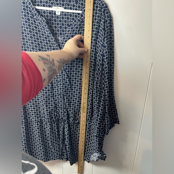 Croft & Barrow Women’s Long Sleeve Navy and White Patterned Tunic Size 2X - Picture 8 of 11